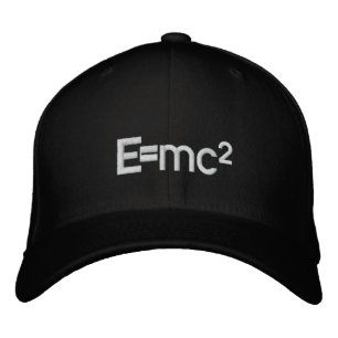 Casquette Brodée E=mc2 Albert Einstein vitesse de la lumière carrée