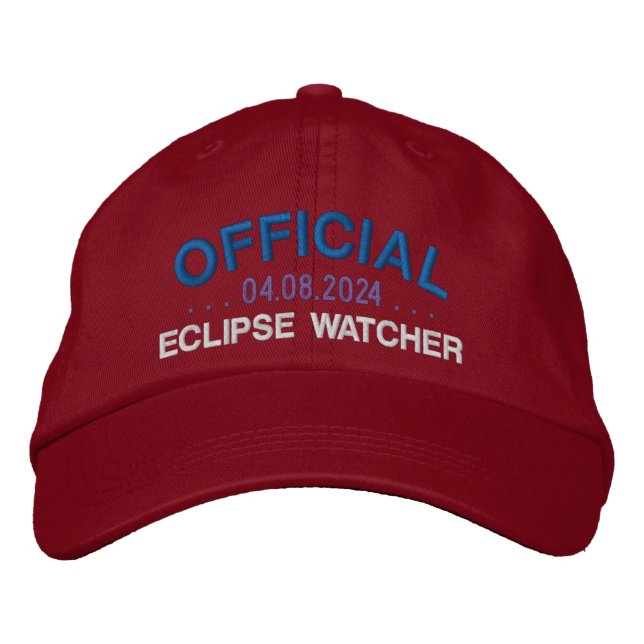 Casquette Brodée Eclipse Watcher Officielle Fun Dit Rouge (Devant)