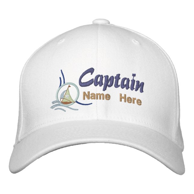 Casquette Brodée Embroderie personnalisée du capitaine de voilier n (Devant)