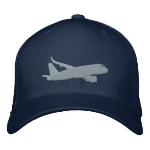 Casquette Brodée Embroderie volante Silhouette de l'avion de ligne