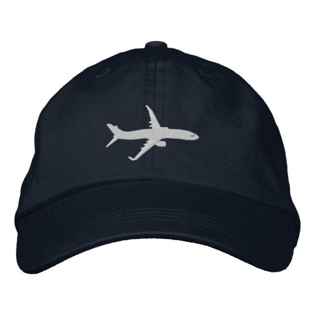 Casquette Brodée Embroderie volante Silhouette Jet Avion (Devant)