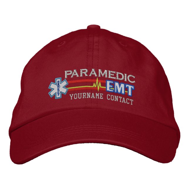 Casquette Brodée EMT personnalisé Étoile de vie paramétrique (Devant)