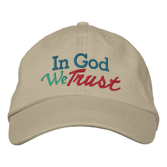 Casquette Brodée EN DIEU Nous avons confiance - Portez-le avec fier (Devant)