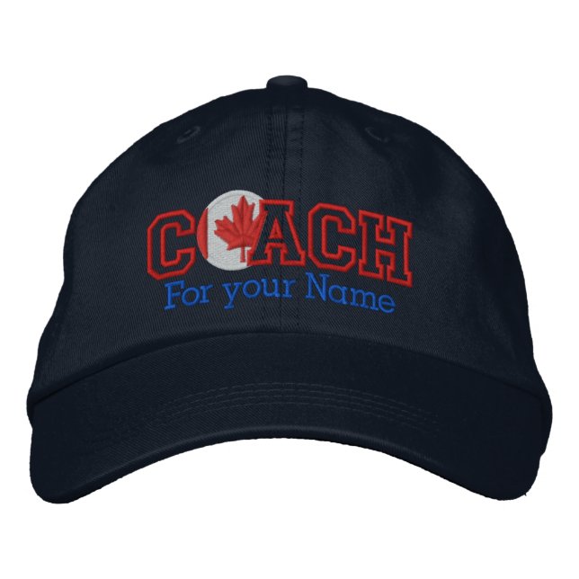 Casquette Brodée Entraîneur canadien personnalisé avec votre nom (Devant)