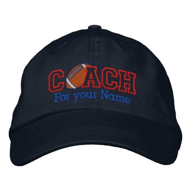 Casquette Brodée Entraîneur de football personnalisé avec votre nom (Devant)
