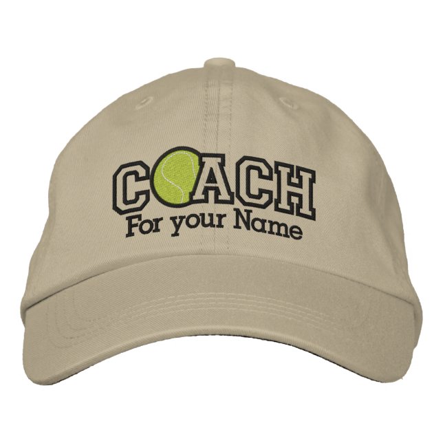 Casquette Brodée Entraîneur de tennis personnalisé avec votre nom (Devant)