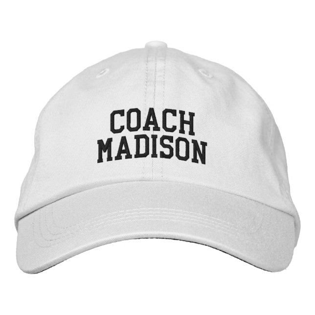 Casquette Brodée Entraîneur noir personnalisé nom personnalisé text (Devant)