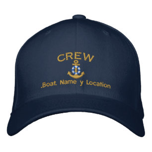 Casquette Brodée Équipage nautique Votre nom de bateau Votre nom