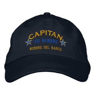 Casquette Brodée ESPAGNOL El Capitan Nombre del barco y su nombre.