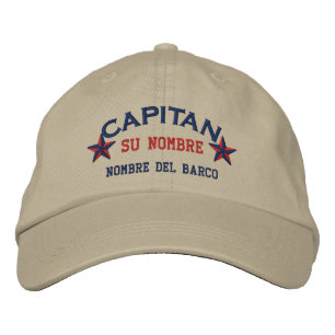 Casquette Brodée ESPAGNOL El Capitan Nombre del barco y su nombre.