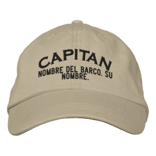 Casquette Brodée ESPAGNOL El Capitan Nombre del barco y su nombre