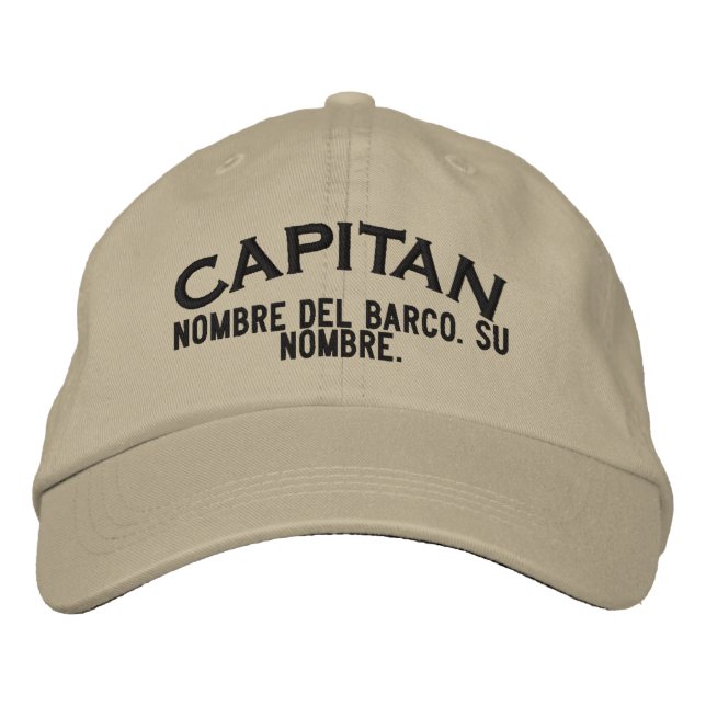 Casquette Brodée ESPAGNOL El Capitan Nombre del barco y su nombre (Devant)