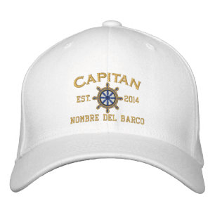 Casquette Brodée ESPAGNOL El Capitan Su ubicación Nombre del barco.