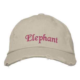 Casquette Brodée Esprit éléphant Animal Rustique Pierre rose