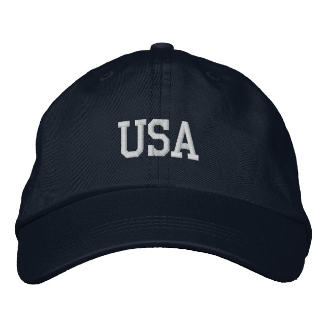 Casquette Brodée États-Unis Brodés Marine/Casquette blanc (Devant)