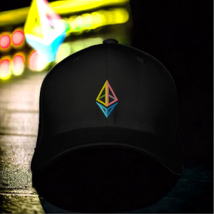 Casquette Brodée Eth 2.0 Arc-en-ciel Diamant Réglable Avant + Arriè
