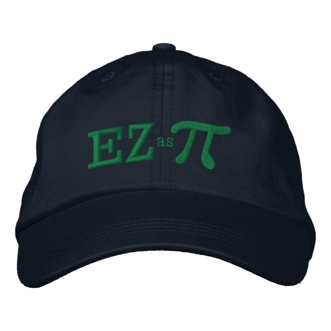 Casquette Brodée Facile comme tarte avec Pi (Devant)