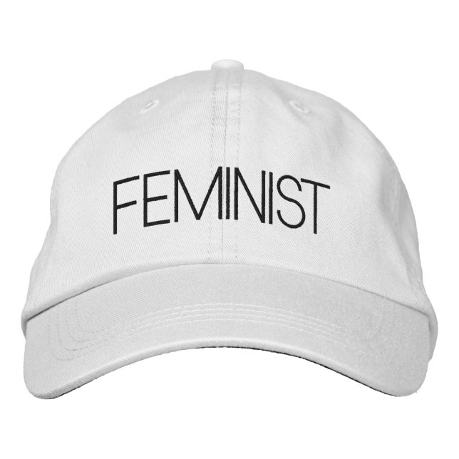 Casquette Brodée Feministe noir moderne (Devant)