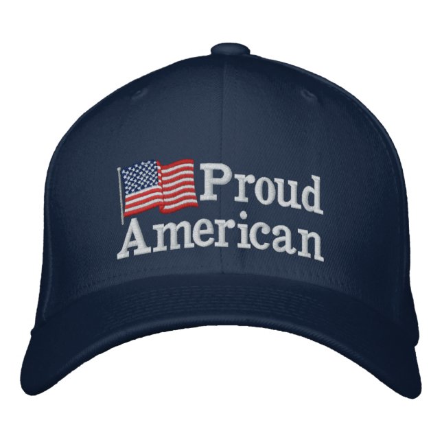 Casquette Brodée Fier drapeau américain NB (Devant)