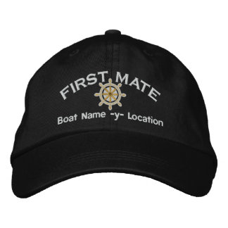 Casquette Brodée First Mate Wheel Votre nom de bateau Votre nom ou 