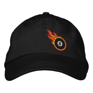 Casquette Brodée Flames de course personnalisée Huit balles Badge d