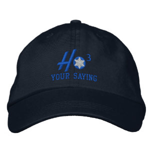 Casquette Brodée Flocon de neige Ho Ho Ho personnalisé en bleu