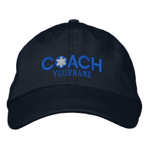 Casquette Brodée Flocon de neige pour entraîneur personnalisé en bl