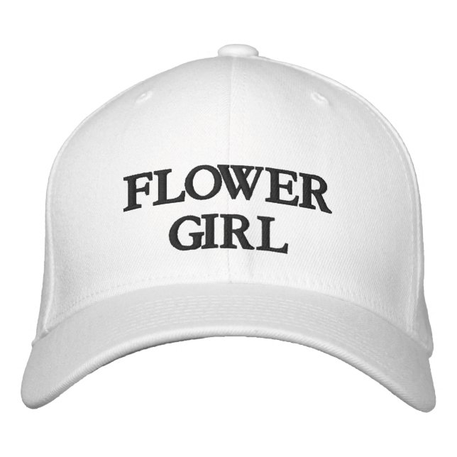 Casquette Brodée Flower Girl noir blanc élégant Chic mariage tribu (Devant)