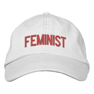 Casquette Brodée Fuchsia féministe rose vif blanc