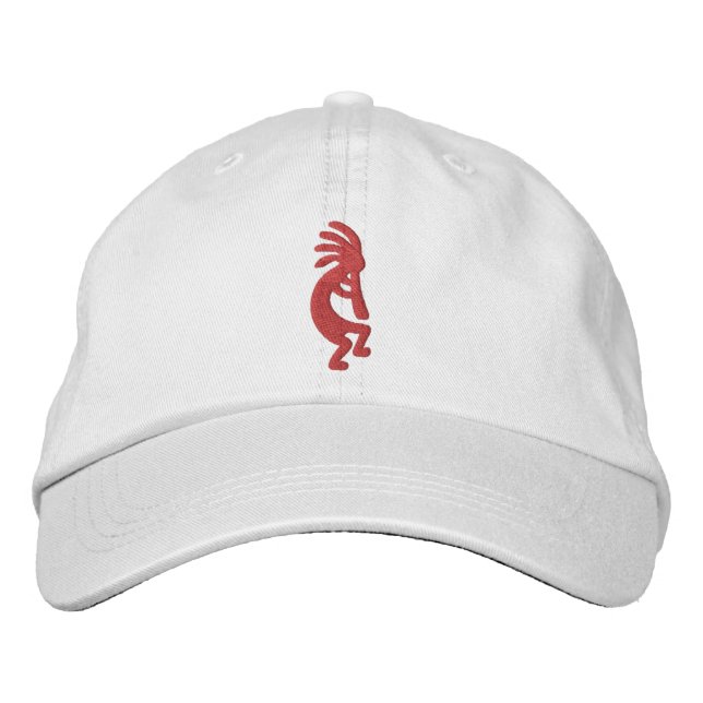 Casquette Brodée Fuchsia Kokopelli rose (Devant)
