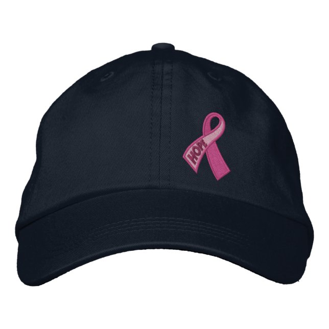 Casquette Brodée Fuchsia Pink Hope Cancer du sein Sensibilisation a (Devant)