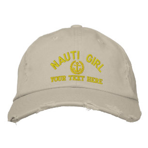 Casquette Brodée Fun naughty filles capitaine de voile