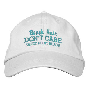 Casquette Brodée Funny Beach Hair Ne vous souciez pas Nom de plage