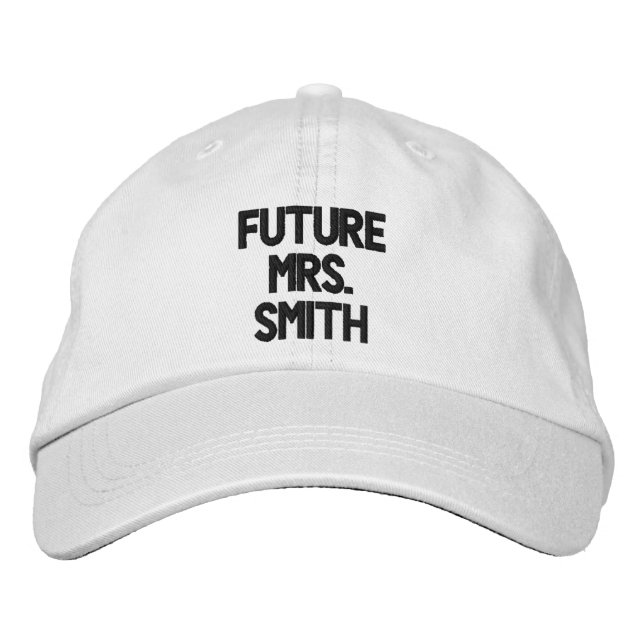 Casquette Brodée Futur personnalisable Mme (Nouveau nom de la marié (Devant)