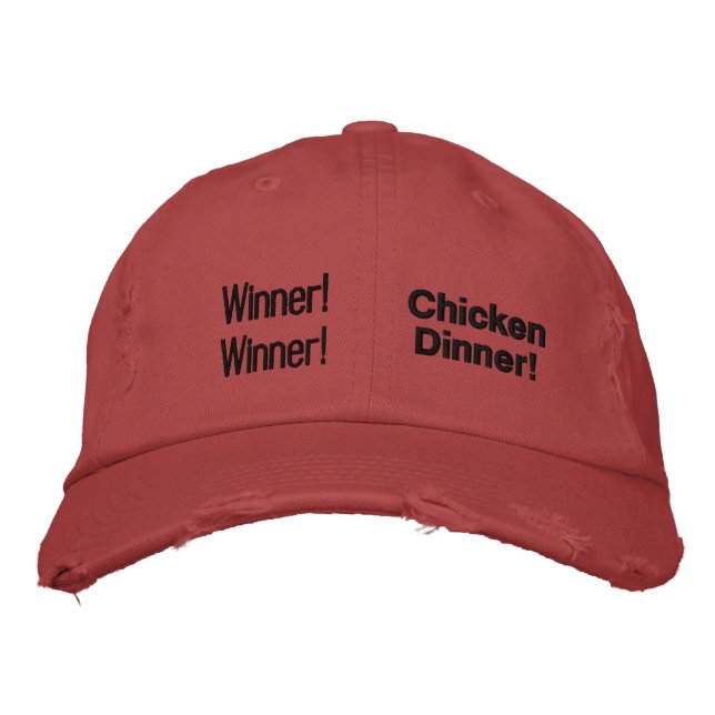 Casquette Brodée Gagnant ! Gagnant ! Dîner de poulet ! (Devant)