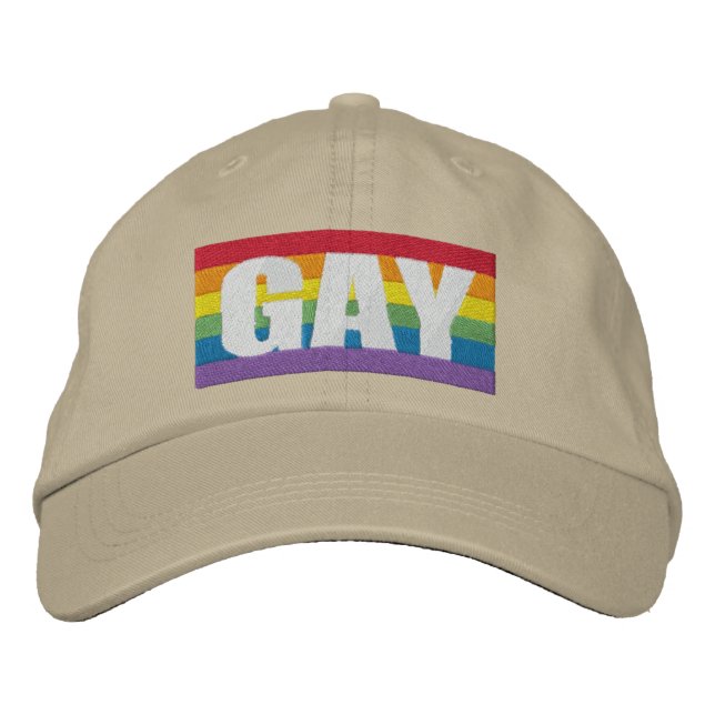 Casquette Brodée Gay pride arc-en-ciel (Devant)