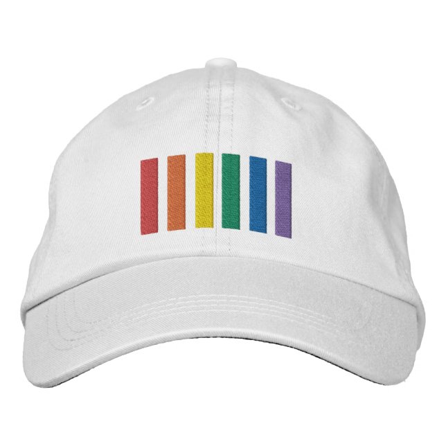 Casquette Brodée Gay Rainbow Pride Drapeaux (Devant)