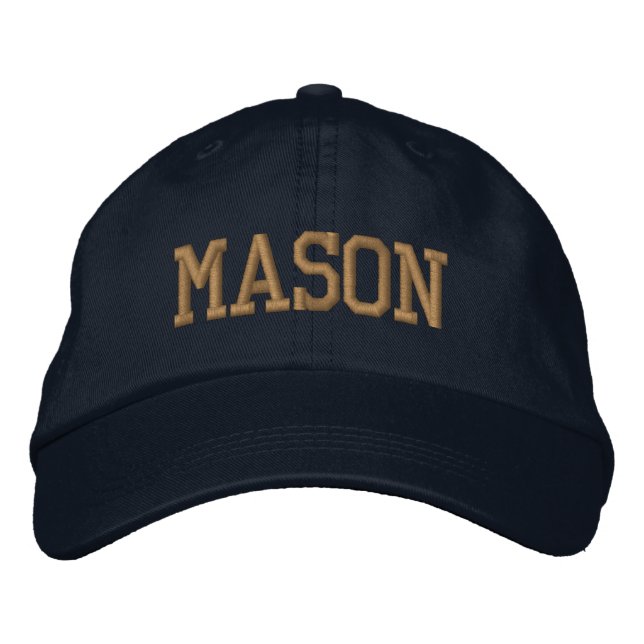 Casquette Brodée Gold Athletic Block Monogram Custom Name (Devant)