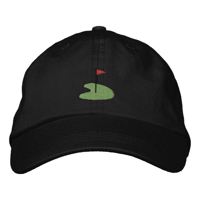 Casquette Brodée Golf Vert avec drapeau (Devant)