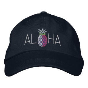 Casquette Brodée Graphique de broderie d'ananas Aloha sur