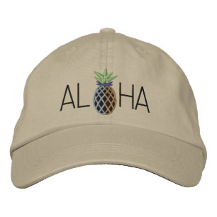 Casquette Brodée Graphique de broderie d'ananas Aloha sur