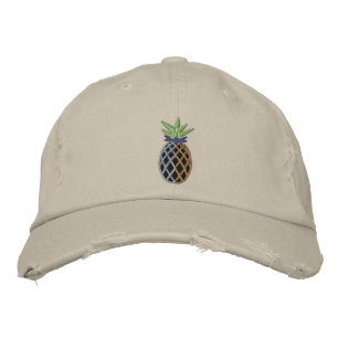 Casquette Brodée Graphique de broderie d'ananas tropical sur