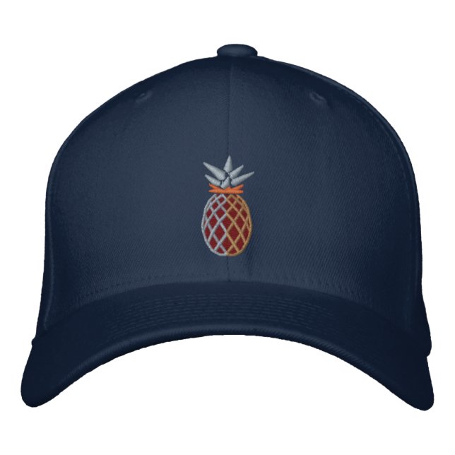 Casquette Brodée Graphique de broderie d'ananas tropical sur (Devant)