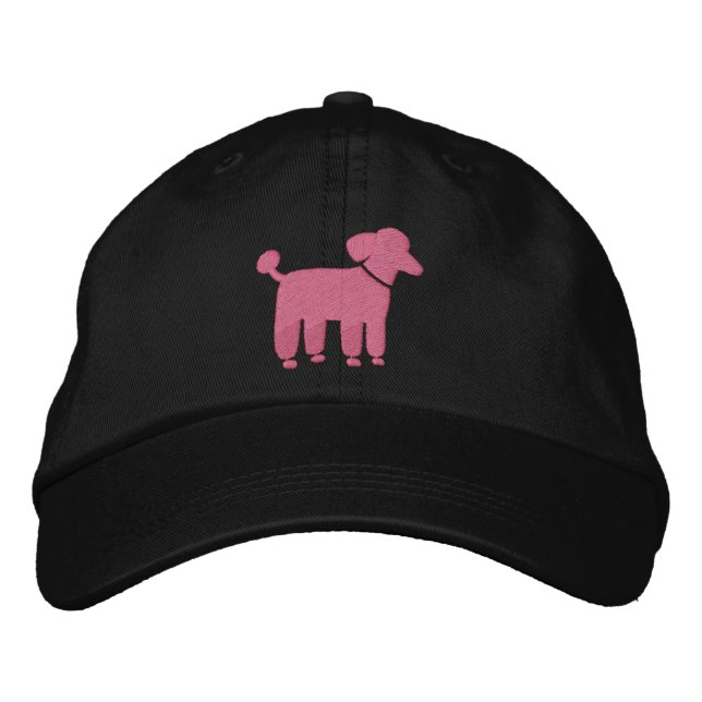 Casquette Brodée Graphique de caniche rose (Devant)