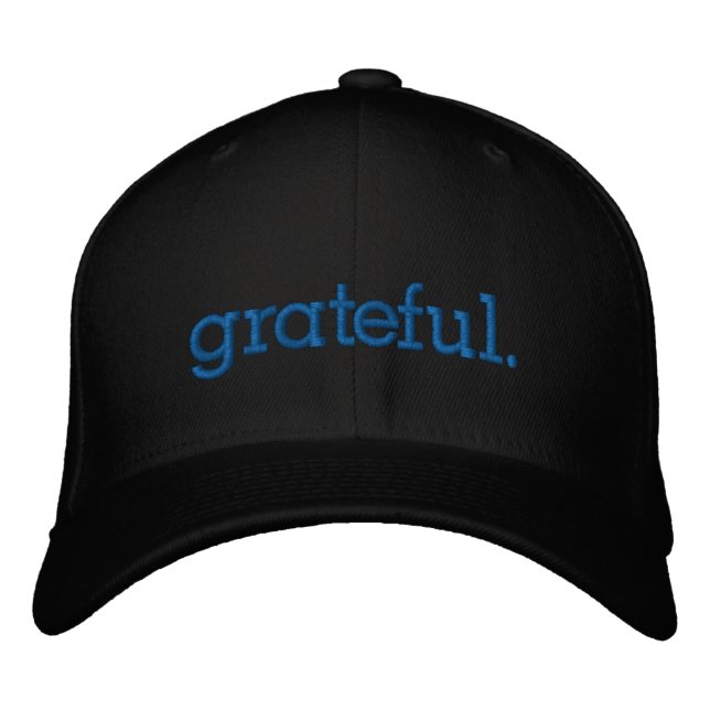 Casquette Brodée Gratuit Gratitude Thanksgiving Blue (Devant)