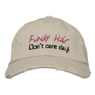 Casquette Brodée Humour de cheveux funky Coral Noir