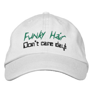 Casquette Brodée Humour de cheveux funky vert noir