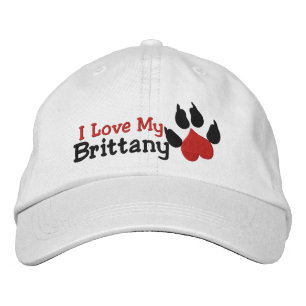 Casquette Brodée I Love My Brittany Empreinte de patte de chien