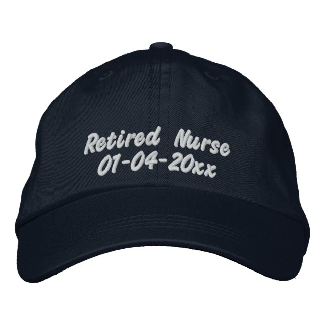 Casquette Brodée Infirmière à la retraite - Personnaliser la date (Devant)