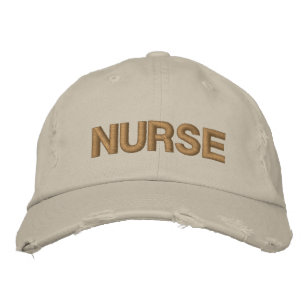 Casquette Brodée Infirmière Beige désossée